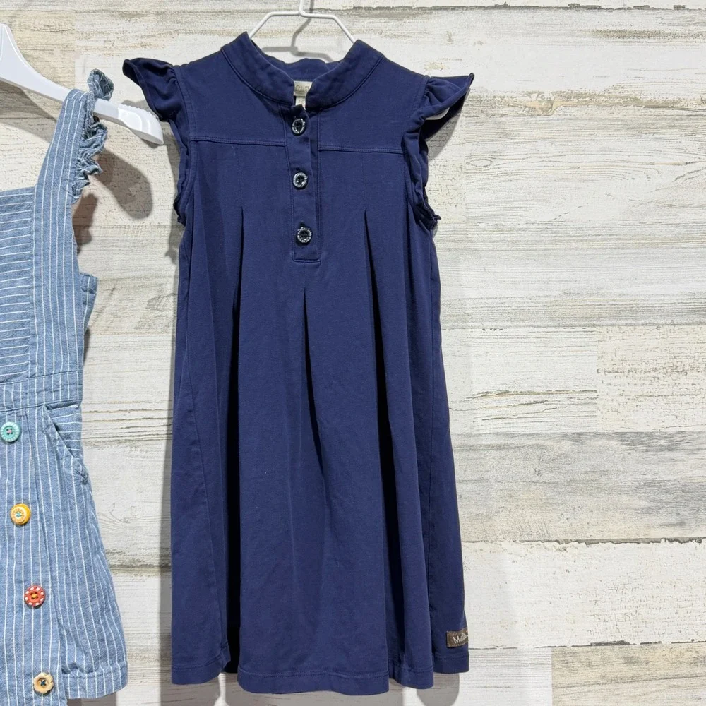 Matilda Jane Dress Romper Bundle Girls 6 Blue Striped Ruffle Classic